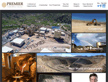 Tablet Screenshot of premiergoldmines.com